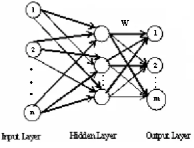 Fig 3:  Structure of the RBF network 