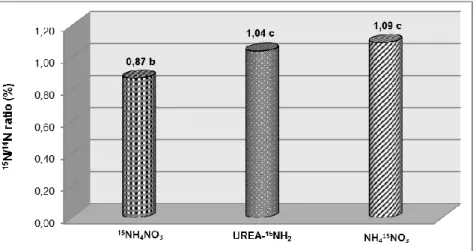 Figure 1. The concentration of total nitrogen in sunflower calatidium   according with experimental factors (%) 