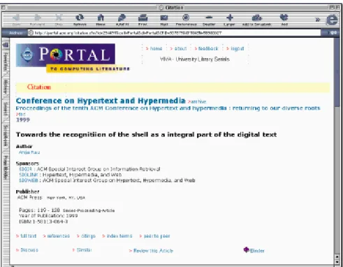 Figure 2. Excerpt from a bibliographic entry in the ACM Digital Library (accessed  30 Nov
