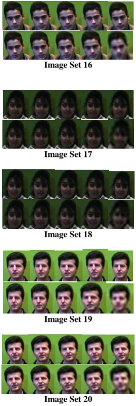 Figure 3: Image sets original and compressed in size from 90% to 10% of the size from left to right