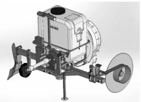 Figure 1.Technical equipment for soil cultivation row of fruit trees, root cuttings while moderating the  growth of shoots and precision foliar fertilization 
