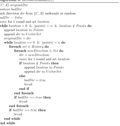 Figure 3.1 shows an example of the algorithm at work in a scenario where nand the robots were unable to nd asolution than the original solution outlined earlier in this chapter.stages