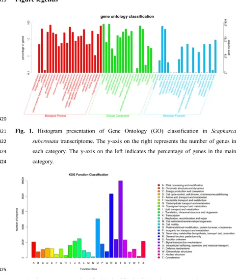 Fig. 1. Histogram presentation of Gene Ontology (GO) classification in Scapharca 