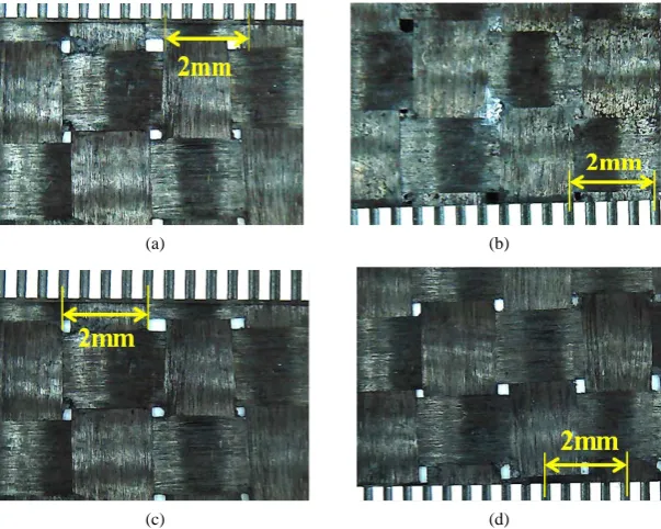 Figure 6. Carbon fibers at the points where the electrical short were identified in Figure 5