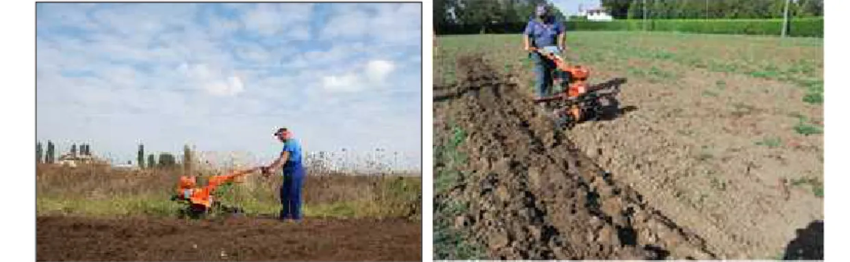 Fig. 1 – Tiller M7,5 in aggregate with cu reversible plow PR1 – during the 