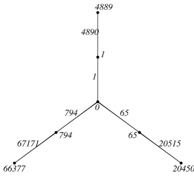 Fig 16: Sixth order triangular sum labeling of S(K1,3)