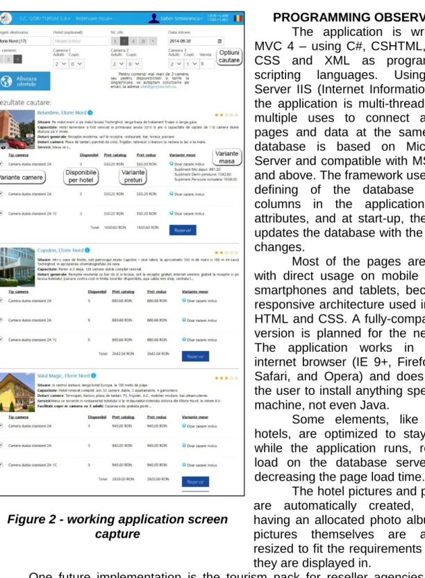 Figure 2 - working application screen  capture 