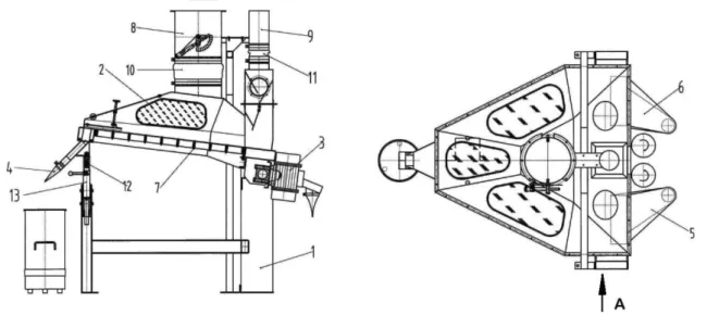 Fig. 4. Constructive sketch of gravity separator: 