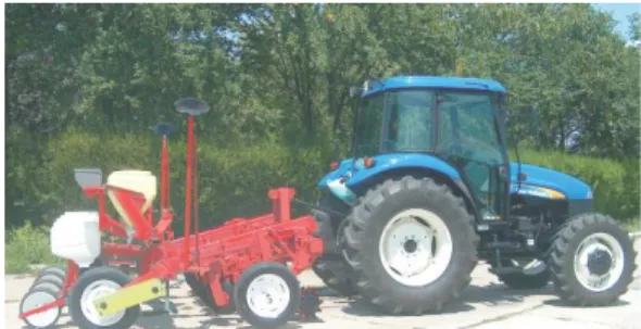 Fig. 8. Technical equipment for soil working on narrow strips, hoeing plants sowing, fertilizing and spreading  insecticides [34] 