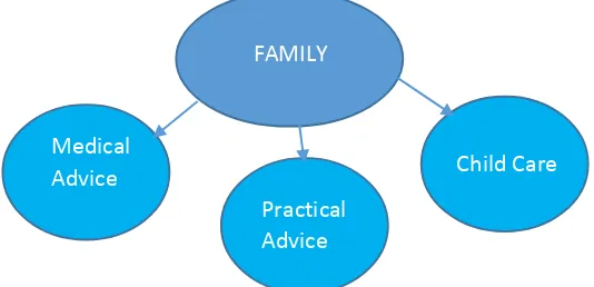 Figure 5.9: Diagram showing how parents were supported by their family.   