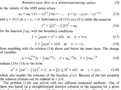 figure 3. One solution is streamwise velocity of simply cp iz3, 5; 0, as in the incoming flow; the zero value C indicates the vanishing singular term in (3.4)
