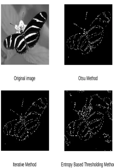 Fig 3: edge detection results by Otsu, Iterative and Entropy based methods on human spine image 
