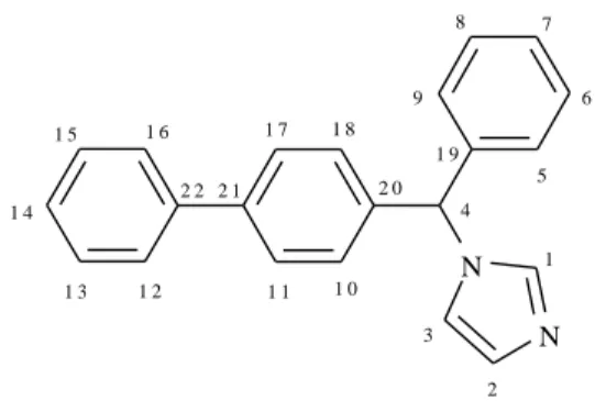 Fig. 1. Constitutional formula and atom numbering of BFZ 