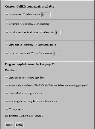 Figure 1: Ceilidh Form Based Interface 