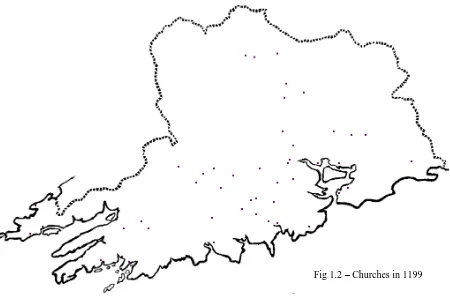 Fig 1.2 – Churches in 1199 