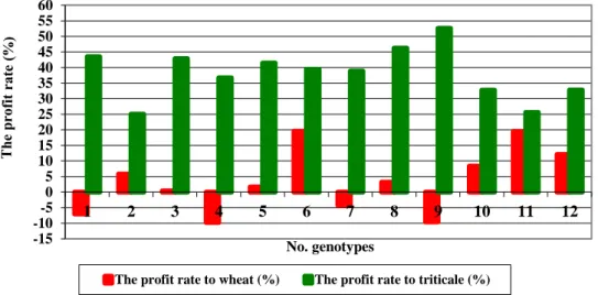 Figure 4 Economic efficiency of wheat and triticale varieties tested on sandy soils 