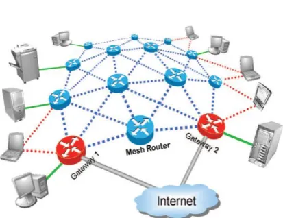 Figure 1 Illustration of a Wireless Mesh Network 