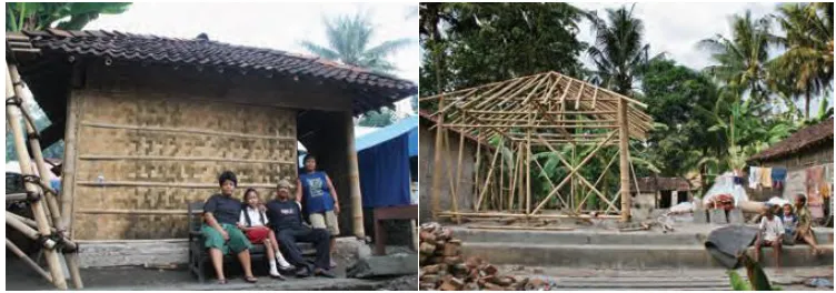 FIGURE 2.37. - 2.38. A completed transitional shelter built through cash grants; A transitional bamboo shelter built on the site of a destroyed house 123 