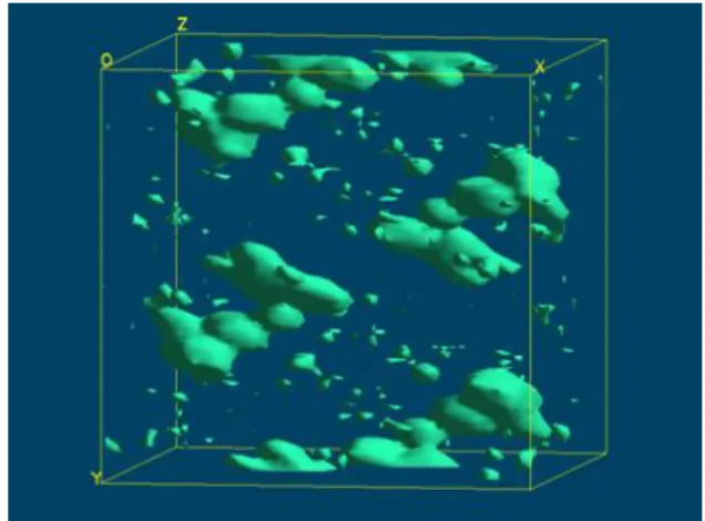 Fig. 6. Voids of (II) depicted as channels  