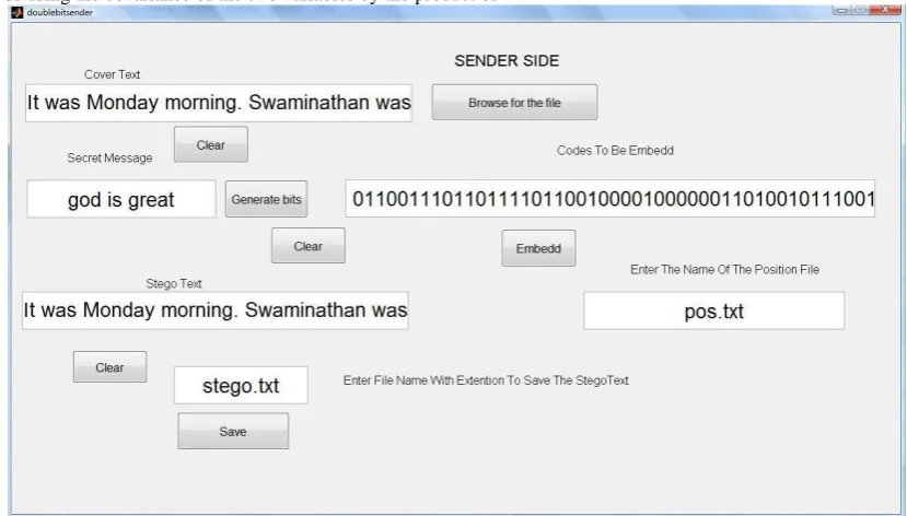 Figure 15: GUI for Sender Side 