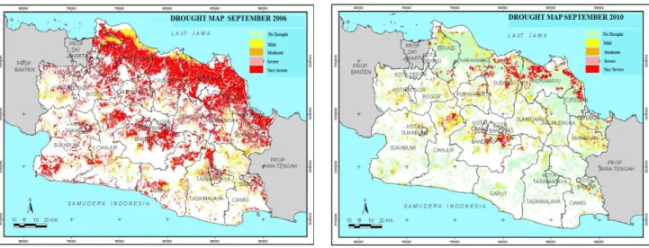 Figure 1. Drought Map in September 2006  Figure 2. Drought Map in September 2010 