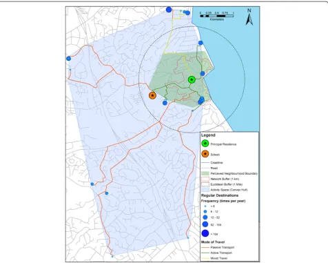 Figure 2 A single participant’s VERITAS data presented in ArcGIS 10.1.