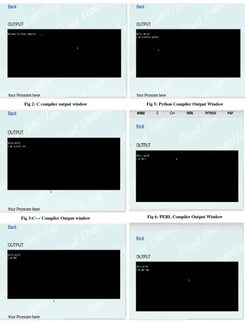 Fig 2: C compiler output window 