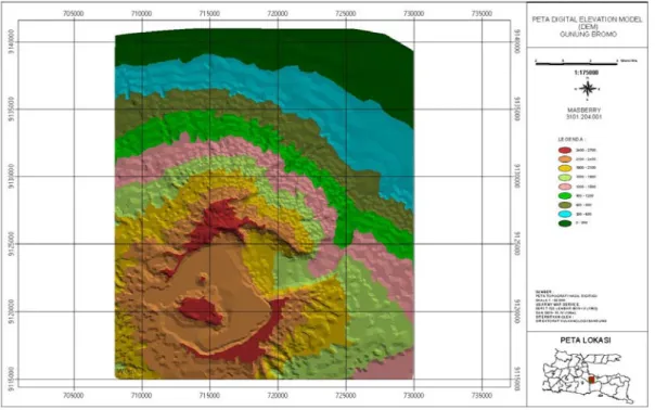 Gambar 5. Peta Digital Elevation Model (DEM) G. Bromo 