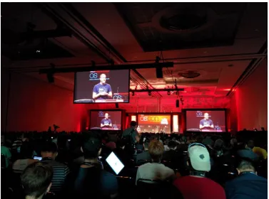 Figure 6.1.: Pressure cooker! The author live programming in front of 3000 people.