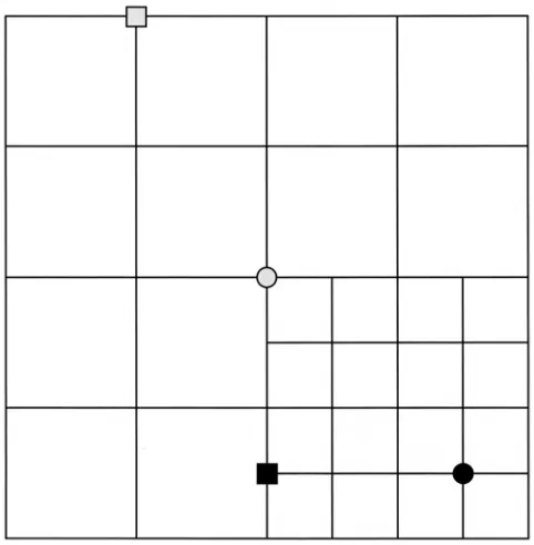 Fig. 1. Schematic illustration of the different node types occurring in an adaptively refined mesh