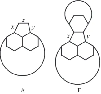 Fig. 2. General formulas of acenaphthylenes (A)  and fluoranthenes (F). In all their Kekulé structures, 