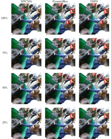 Fig. 5pose). In these conditions, MTCNN does not detect any face from the original or resized images