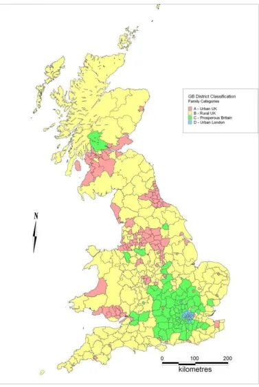 Figure 1. Vickers et al. District Classification: Family categories, Britain 