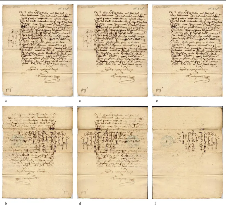 Fig. 7 illustrates the phases above through a specific example,  and  it  details  the  metadata  elements  related  to  the  creation,  acquisition and processing of a given manuscript