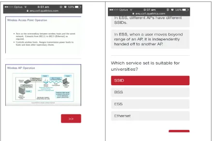 Figure 3.3. An example of podcast text (left), and quizzes provided (right). 