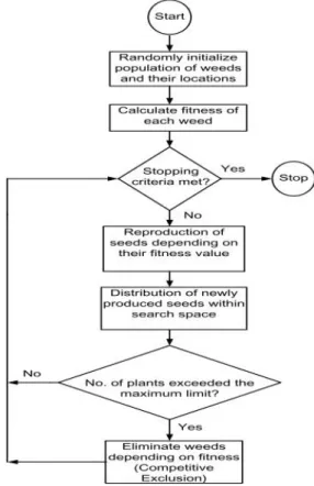 Fig. 3: Invasive Weed Optimization algorithm flowchart 