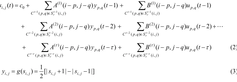 Table 1.    The (2 +r)1×(2r+)1 neighbourhood 