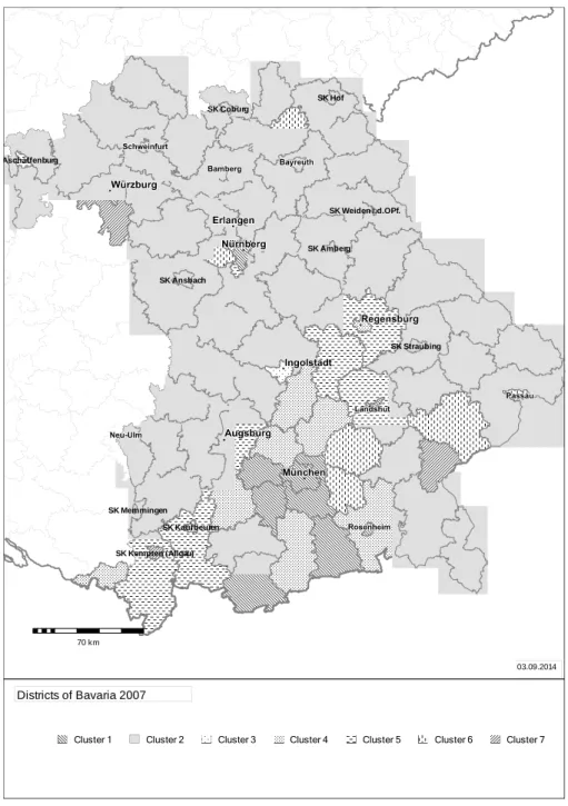 Figure 6. Expected impacts of the current economic crises on population development of Bavaria (district level)