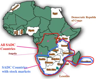 Figure 1.1: African countries with stock markets    