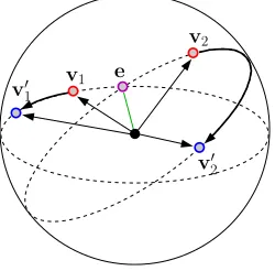 Figure 2.8: Overlapped image vectors vi and v′i on an image. (a) The vectors are parallel for sidewaystranslational motion