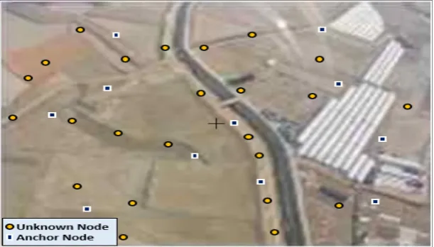 Figure 5. Sensor node deployment scenario after PGSA based thresholding 