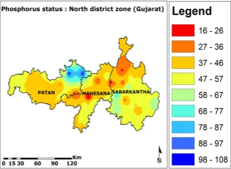 Figure 15. Nitrogen status & spatial distribution in South district zone. 
