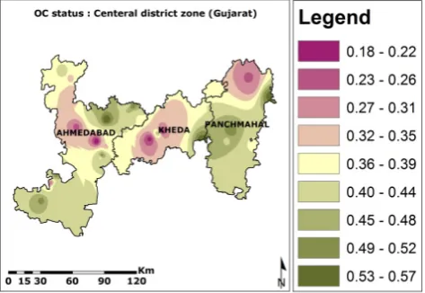 Figure 8. EC status & spatial distribution in South district zone. 