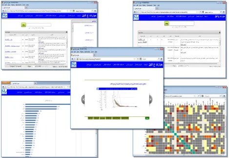 Fig 2: Various snap shots from the user interface 