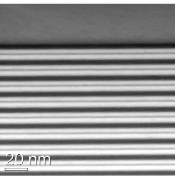 FIG. 1: An annular dark ﬁeld scanning transmission electronmicrograph showing the ﬁrst 8 sets of pairs of QWs and thebarriers for the ﬁrst structure (BF1499).