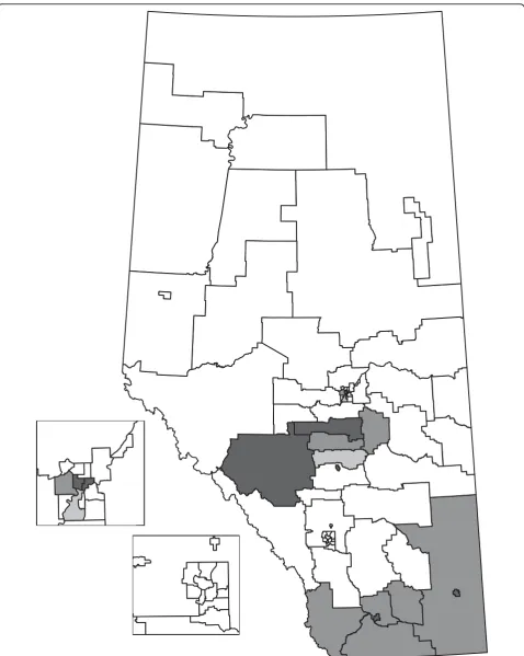 Figure 2 Shaded HAs are significant as clusters or parts of clusters for the HC analysis
