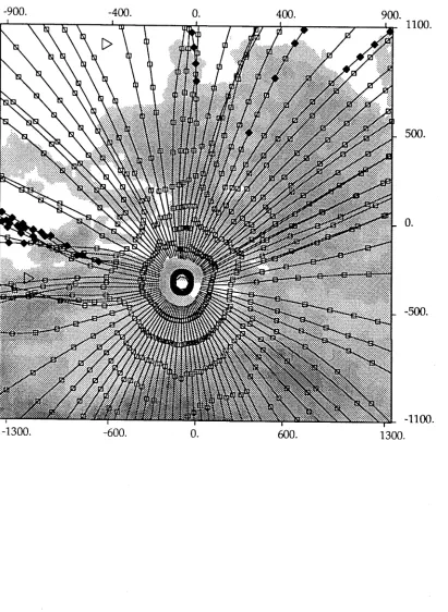 Figure 7. Tien Shan, b) Reflection pattern for a source in the eastern Tien Shan at a phase velocity of 4.3 km s"1