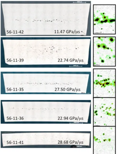 Fig. 7. VISAR free surface velocity measurements for tensilepulse rate experiments.