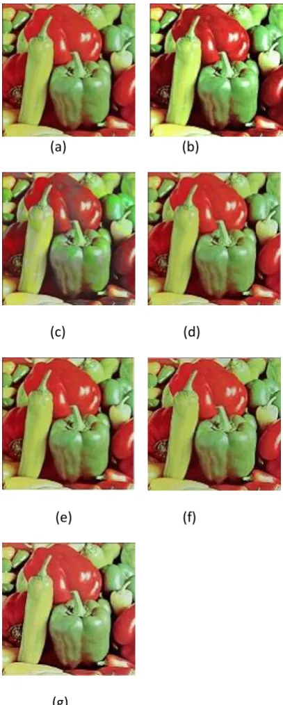 Table 1: Quality assessment of various methods of Pepper image 