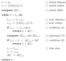 Fig. 3. The cone tracing algorithm in pseudo-code format.